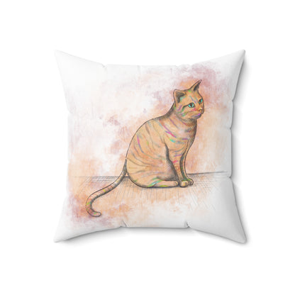 Spun Polyester Square Pillow, Model "Pishi"