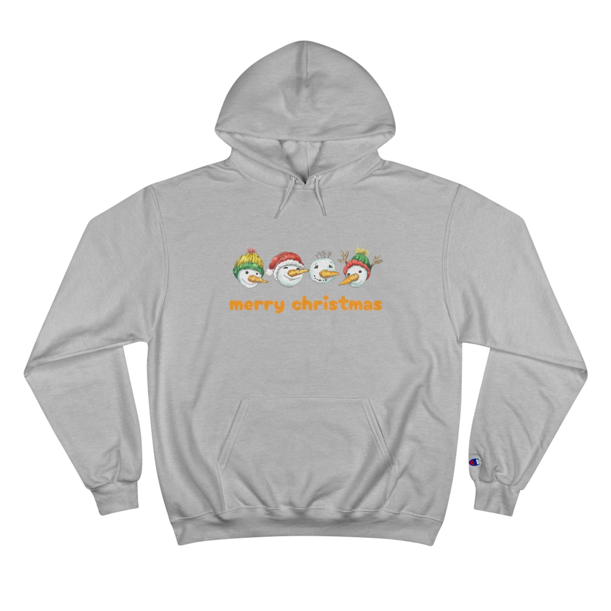 Merry Christmas Hoodie with snowman design, cozy winter gift.