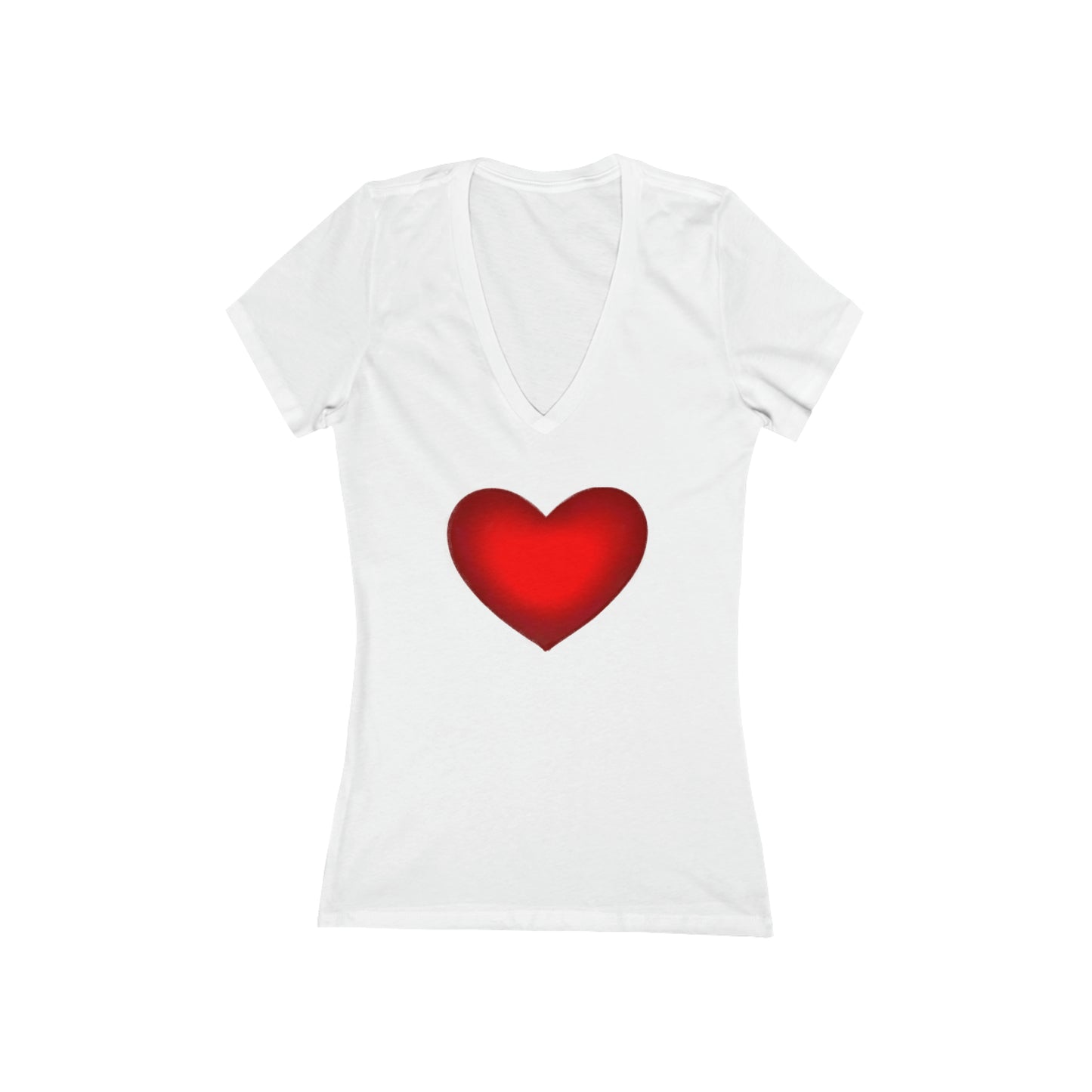 Women's Jersey Short Sleeve Deep V-Neck Tee, Model "Hurt"