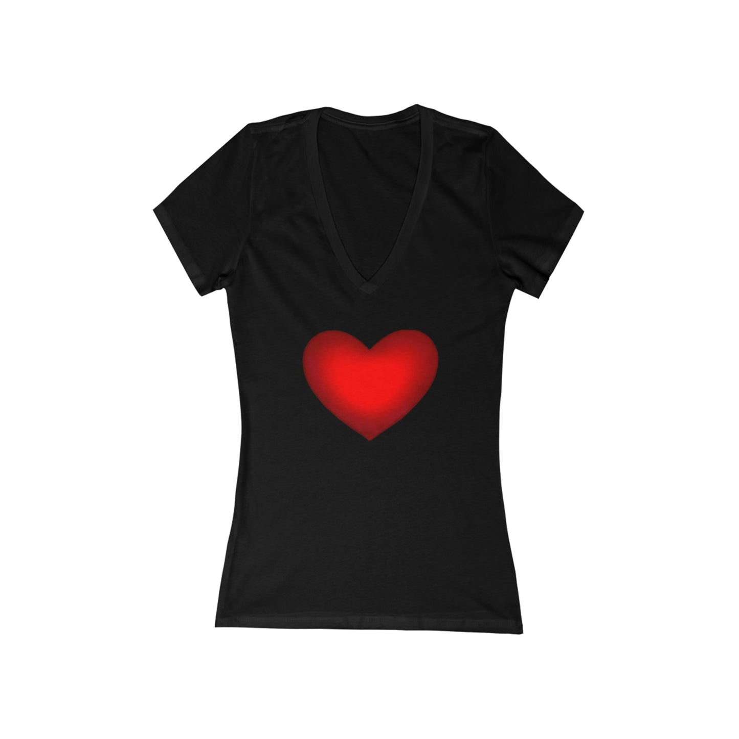 Women's Jersey Short Sleeve Deep V-Neck Tee, Model "Hurt"