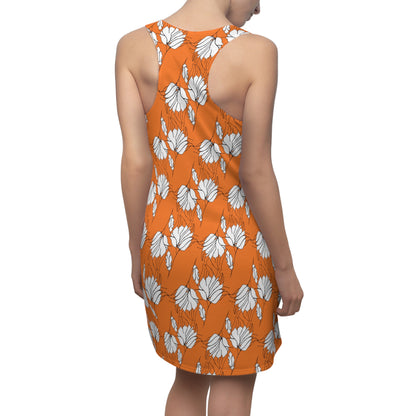 Women's Cut & Sew Racerback Dress (AOP), Model B-P-33 Orange