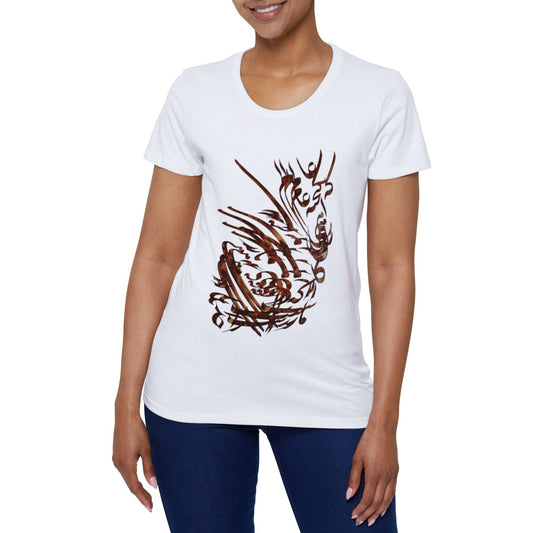 Organic Women's T-Shirt with Calligraphy Painting MODEL S-T-2