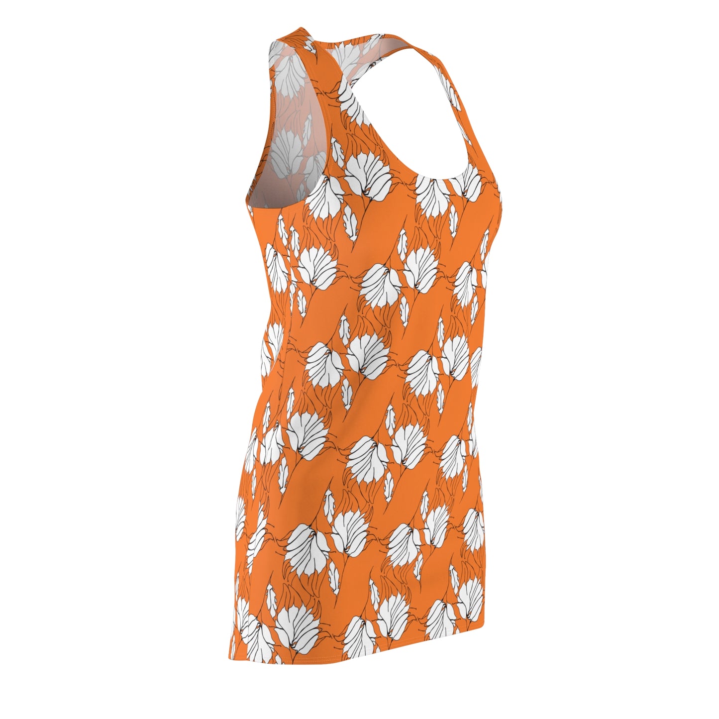 Women's Cut & Sew Racerback Dress (AOP), Model B-P-33 Orange