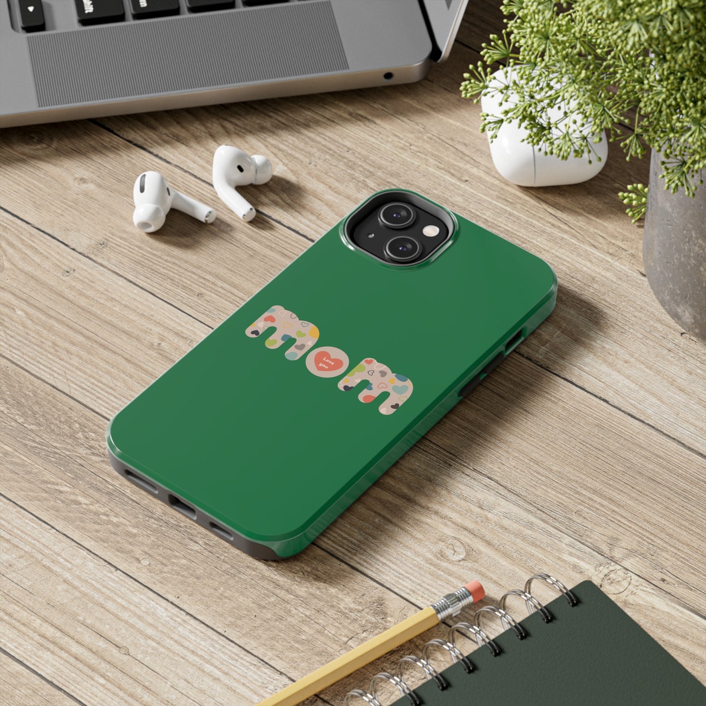 Tough Phone Cases, "Mom6" Green