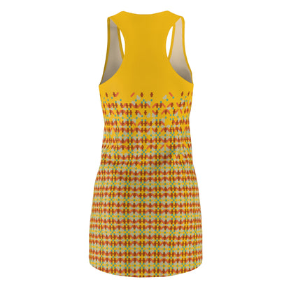 Women's Cut & Sew Racerback Dress (AOP), Model B-P-26 yellow