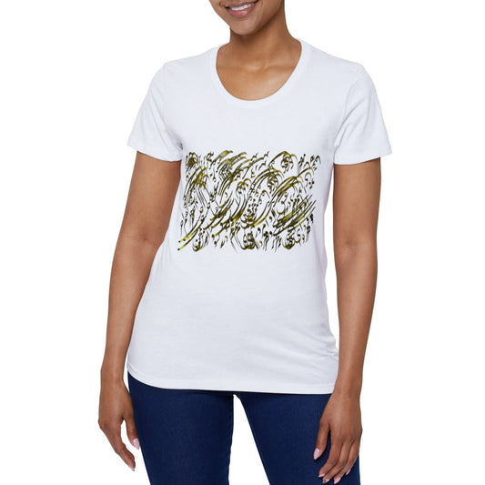 Organic Women's T-Shirt with Calligraphy Painting MODEL S-T-12