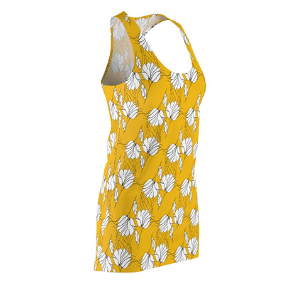 Women's Cut & Sew Racerback Dress (AOP), Model B-P-34 yellow