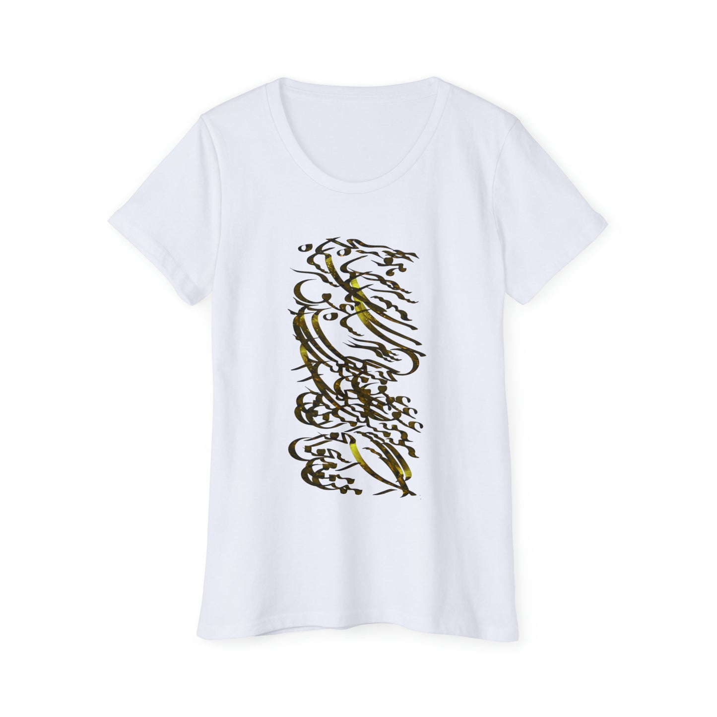 Organic Women's T-Shirt with Calligraphy Painting MODEL S-T-19