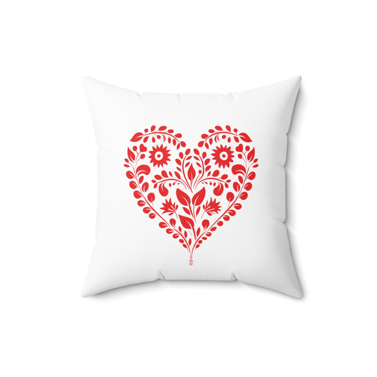 Spun Polyester Square Pillow, Model "Heart"