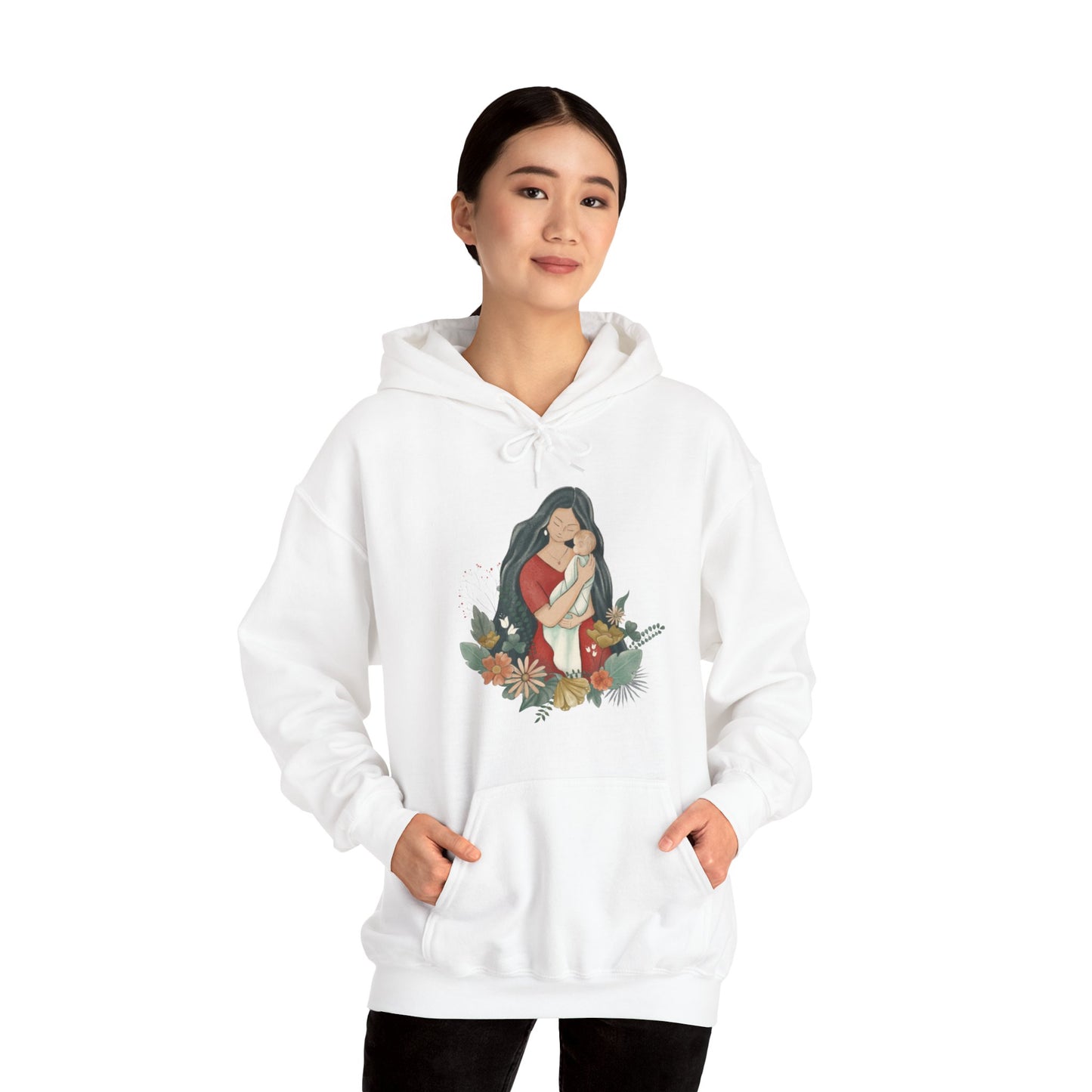 Unisex Heavy Blend™ Hooded Sweatshirt, Model "Mom"