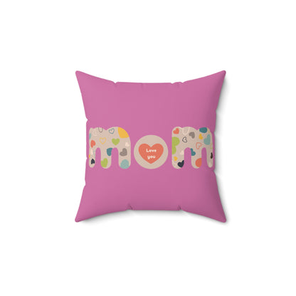 Spun Polyester Square Pillow, Model "Mom6"