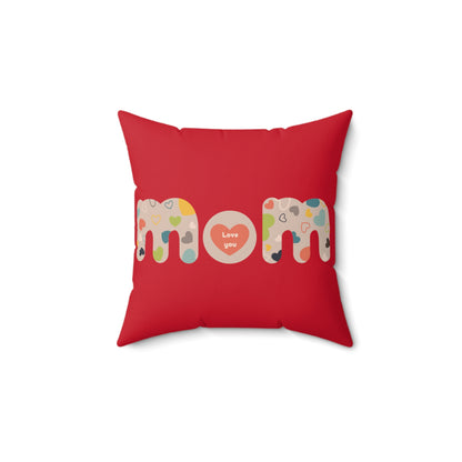 Spun Polyester Square Pillow, Model "Mom6"