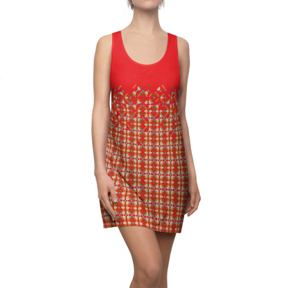 Women's Cut & Sew Racerback Dress (AOP), Model B-P-26 Red