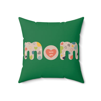 Spun Polyester Square Pillow, Model "Mom6"