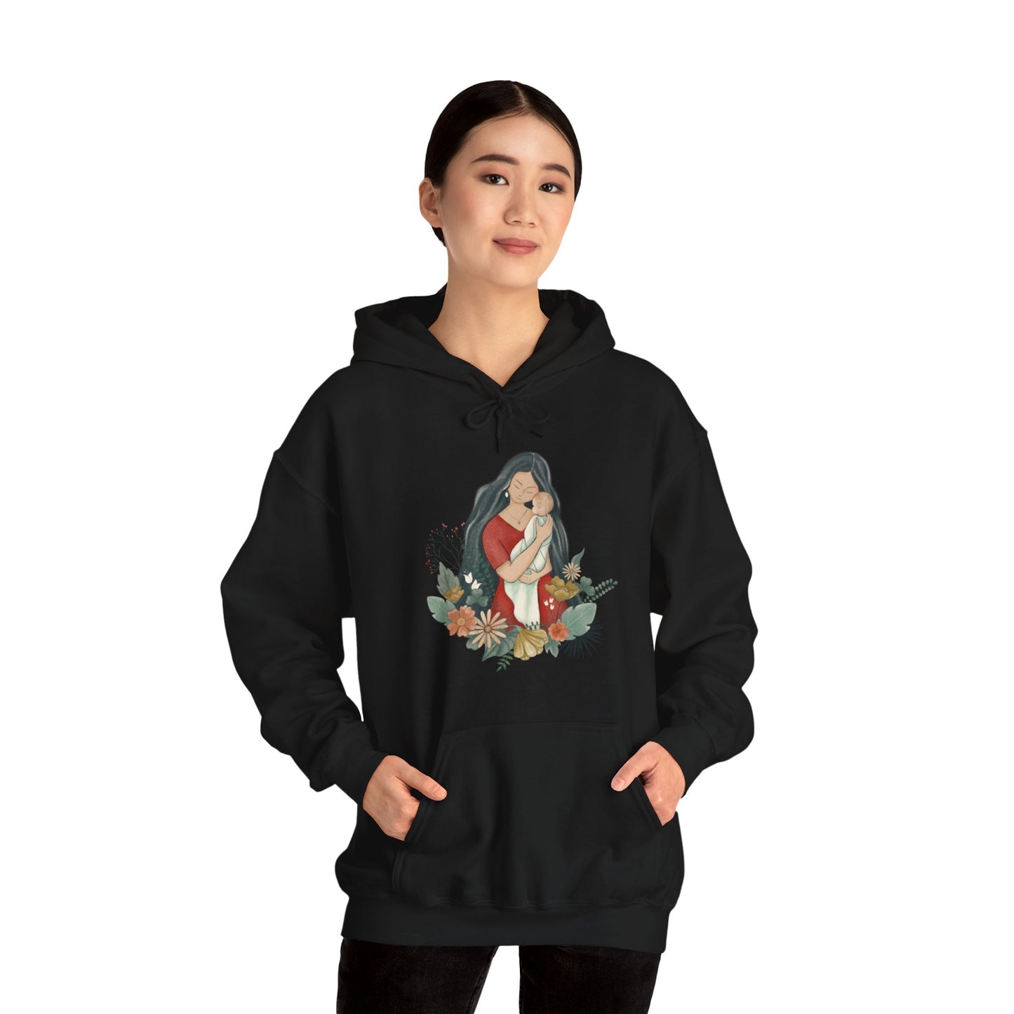 Unisex Heavy Blend™ Hooded Sweatshirt, Model "Mom"