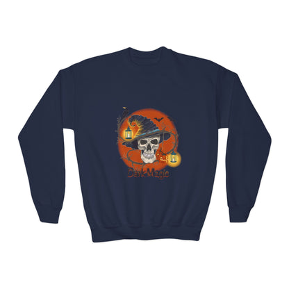 Youth Crewneck Sweatshirt - Black Magic Halloween Day