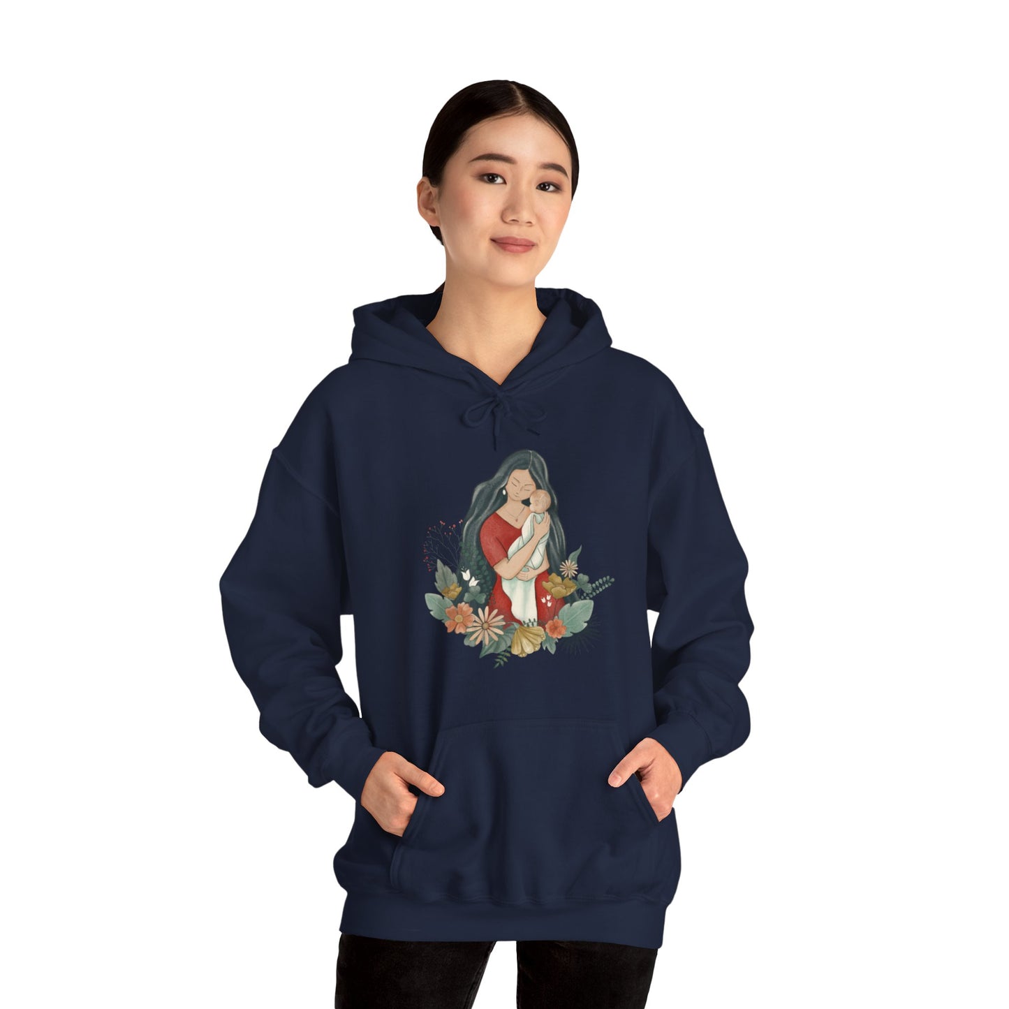 Unisex Heavy Blend™ Hooded Sweatshirt, Model "Mom"