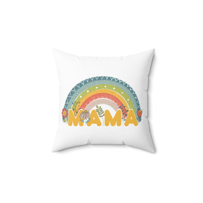 Spun Polyester Square Pillow, Model "Mom7"