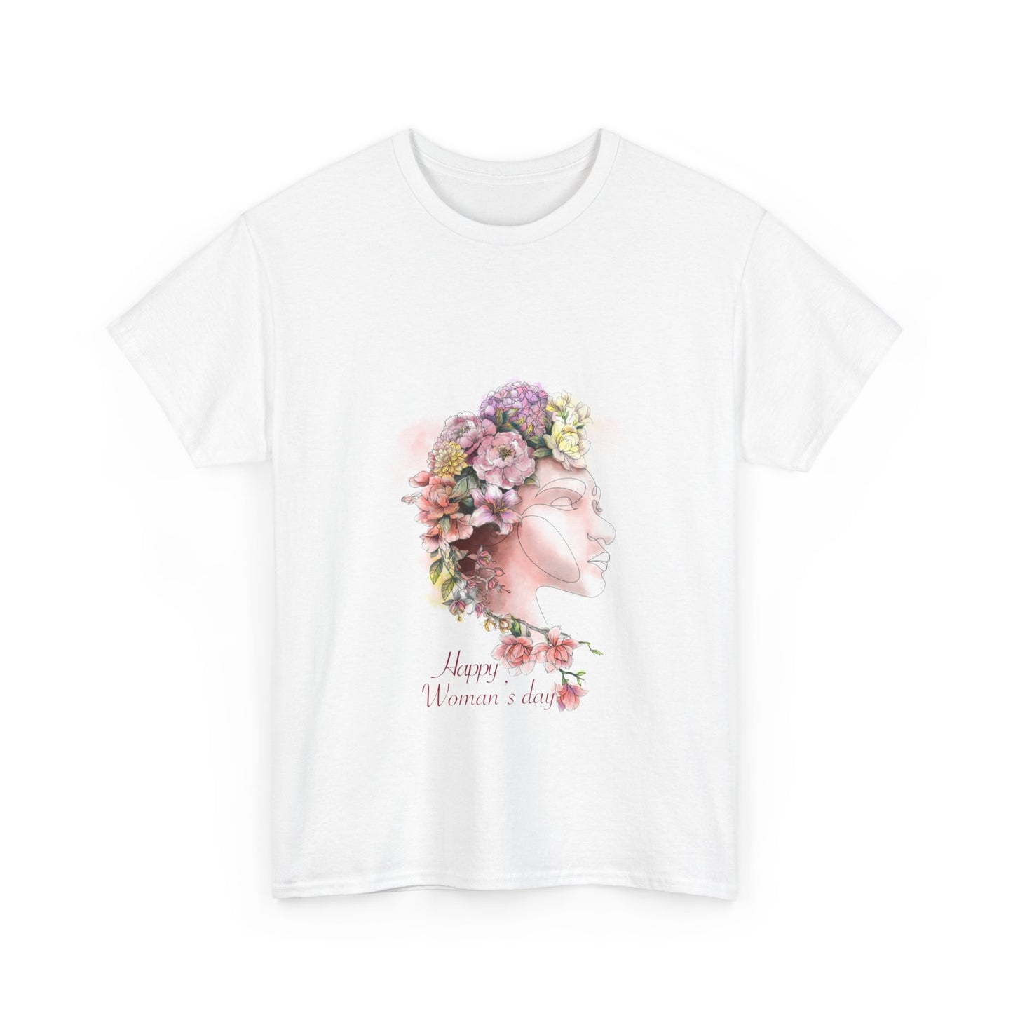 Floral Women's Day Tee, Unisex Heavy Cotton Shirt for Celebrating Her, Gift for Mom, Floral Art Tee, Spring Fashion, Casual Wear