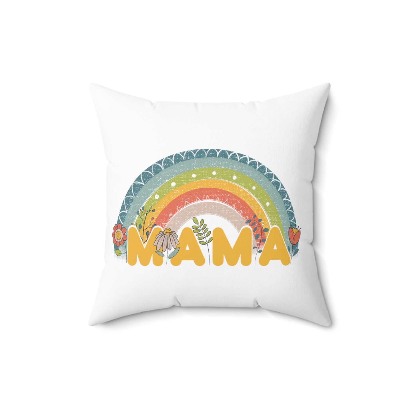 Spun Polyester Square Pillow, Model "Mom7"