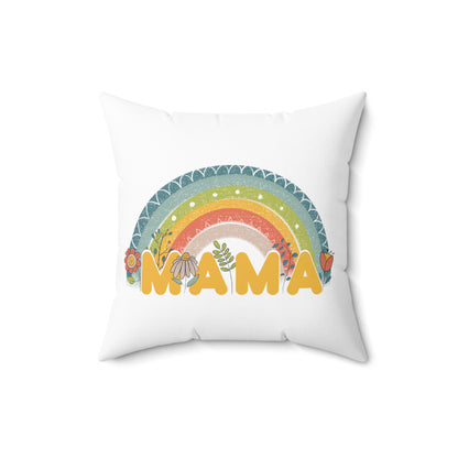 Spun Polyester Square Pillow, Model "Mom7"