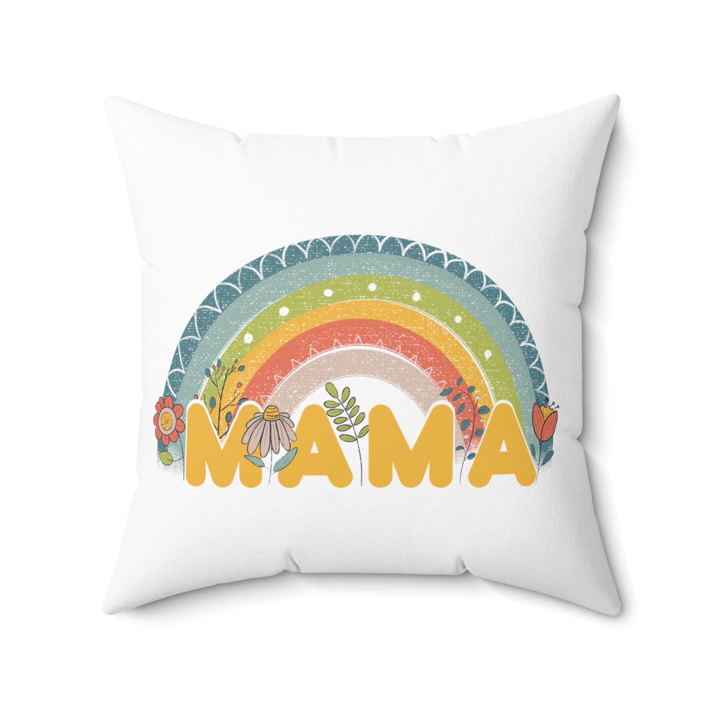 Spun Polyester Square Pillow, Model "Mom7"