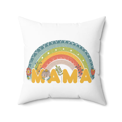 Spun Polyester Square Pillow, Model "Mom7"