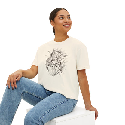 Women's Boxy Tee, Model "Bahareh"