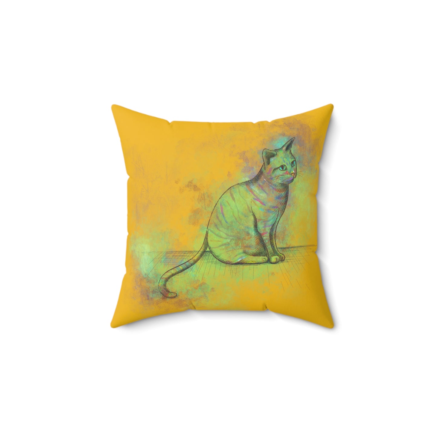 Spun Polyester Square Pillow, Model "Pishi"