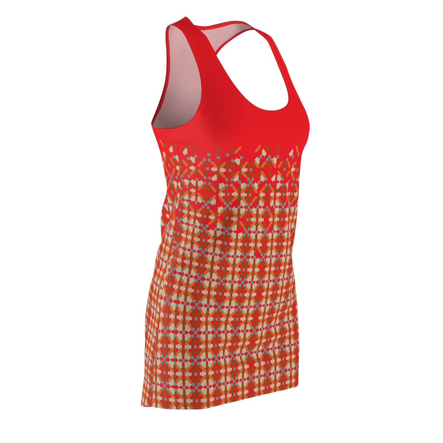 Women's Cut & Sew Racerback Dress (AOP), Model B-P-26 Red