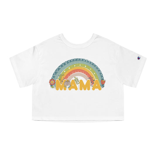 Champion Women's Heritage Cropped T-Shirt. Model "Mom7"