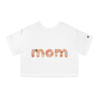 Champion Women's Heritage Cropped T-Shirt. Model "Mom2"