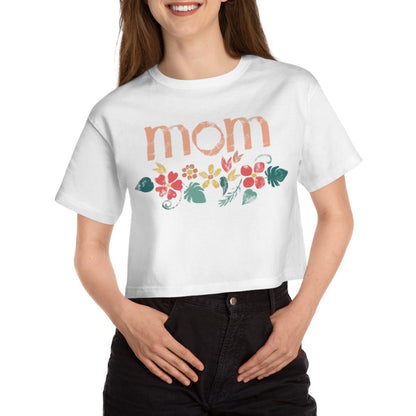 Champion Women's Heritage Cropped T-Shirt. Model "Mom3"