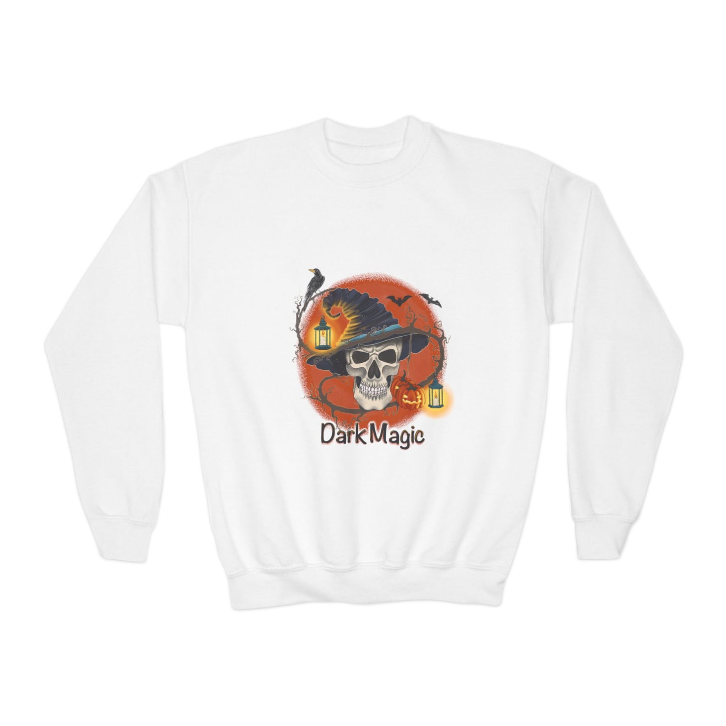 Youth Crewneck Sweatshirt - Black Magic Halloween Day