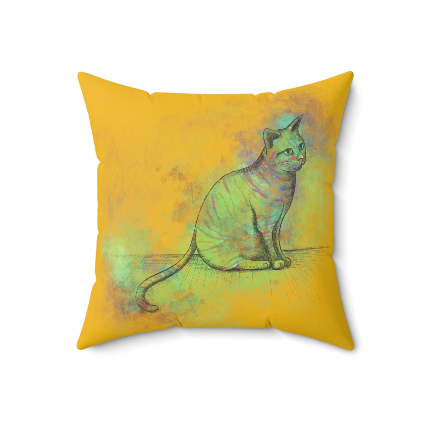 Spun Polyester Square Pillow, Model "Pishi"