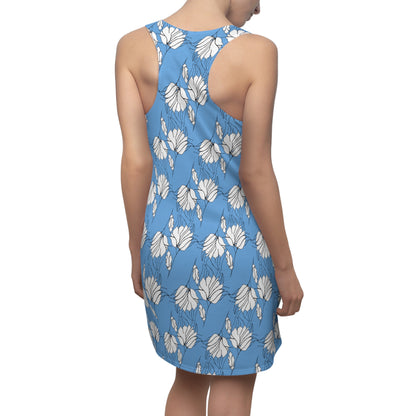 Women's Cut & Sew Racerback Dress (AOP), Model B-P-34 blue