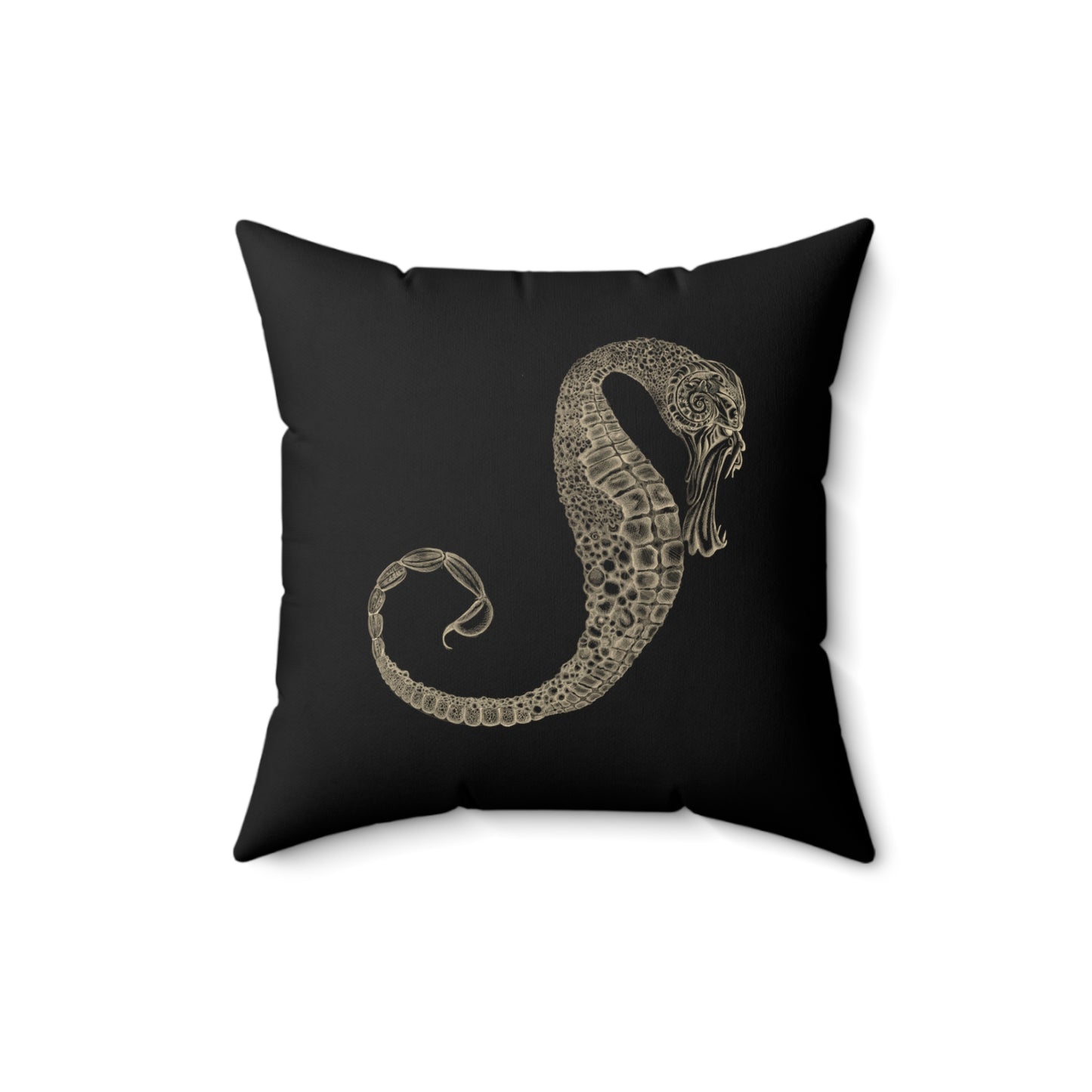 Spun Polyester Square Pillow, Model "The darkness"