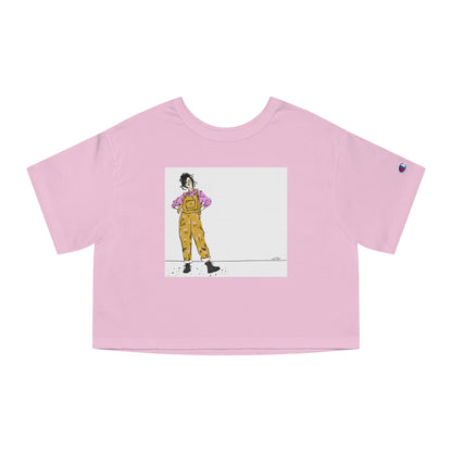 Champion Women's Heritage Cropped T-Shirt. Model D-5