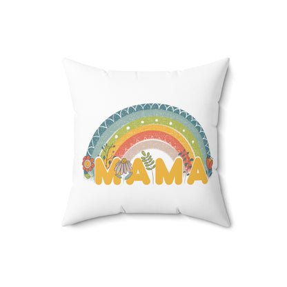 Spun Polyester Square Pillow, Model "Mom7"