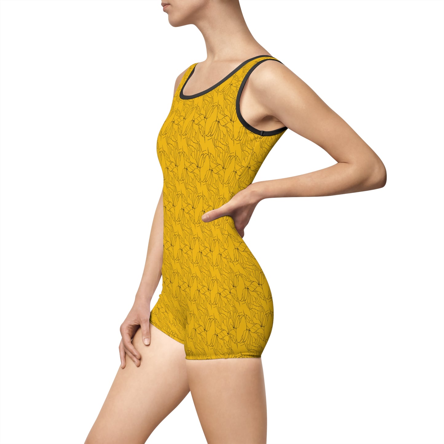 Women's Vintage Swimsuit (AOP), Model B-S-34 Yellow