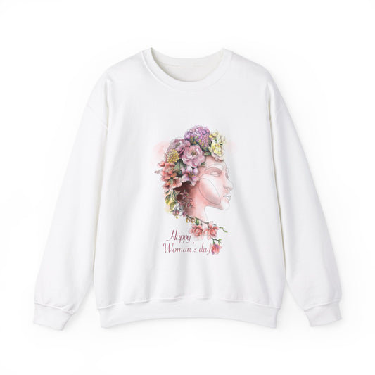 Floral Women's Day Sweatshirt, Unisex Crewneck, Spring Fashion, Gift for Her, Celebratory Apparel, Feminine Art