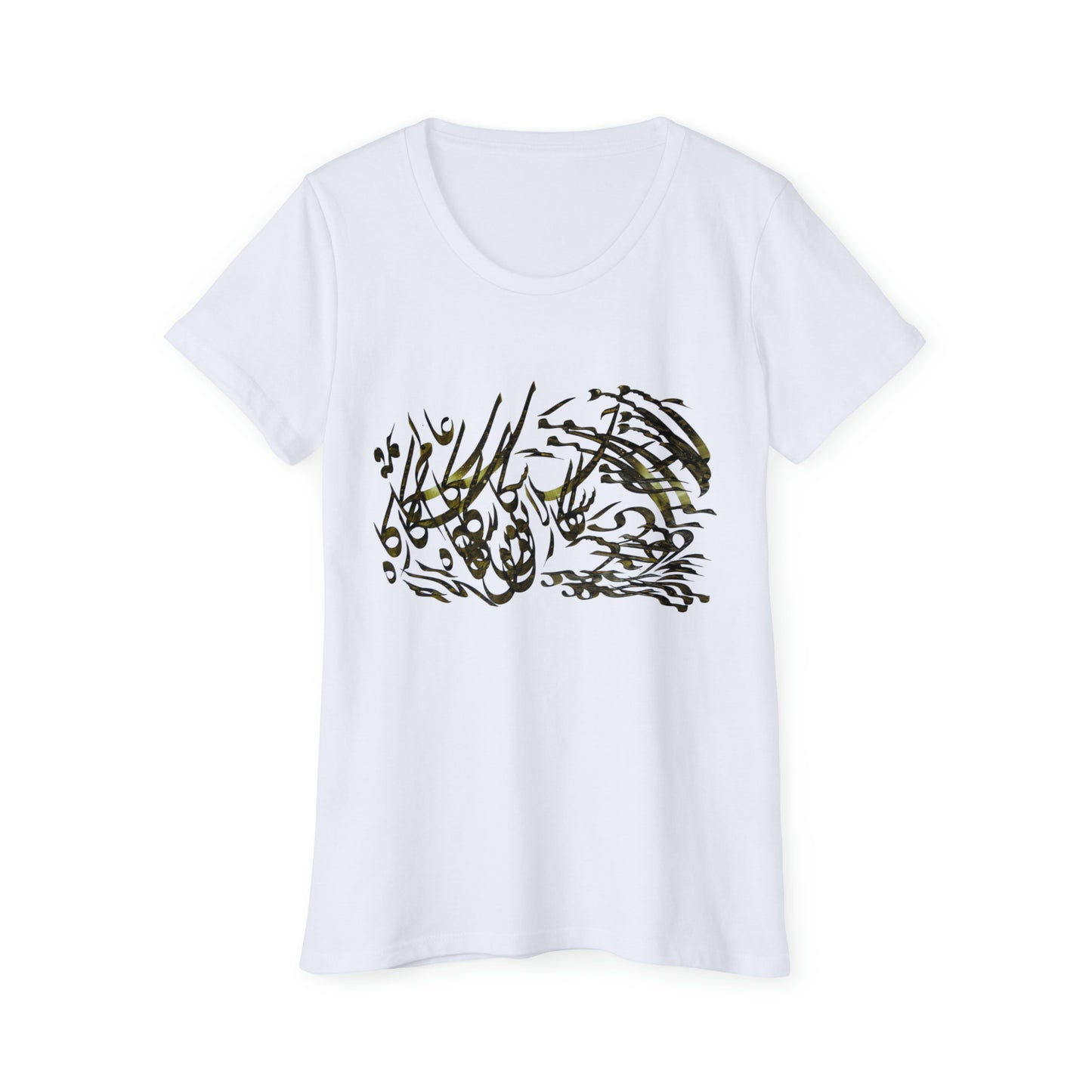 Organic Women's T-Shirt with Calligraphy Painting MODEL S-T-3