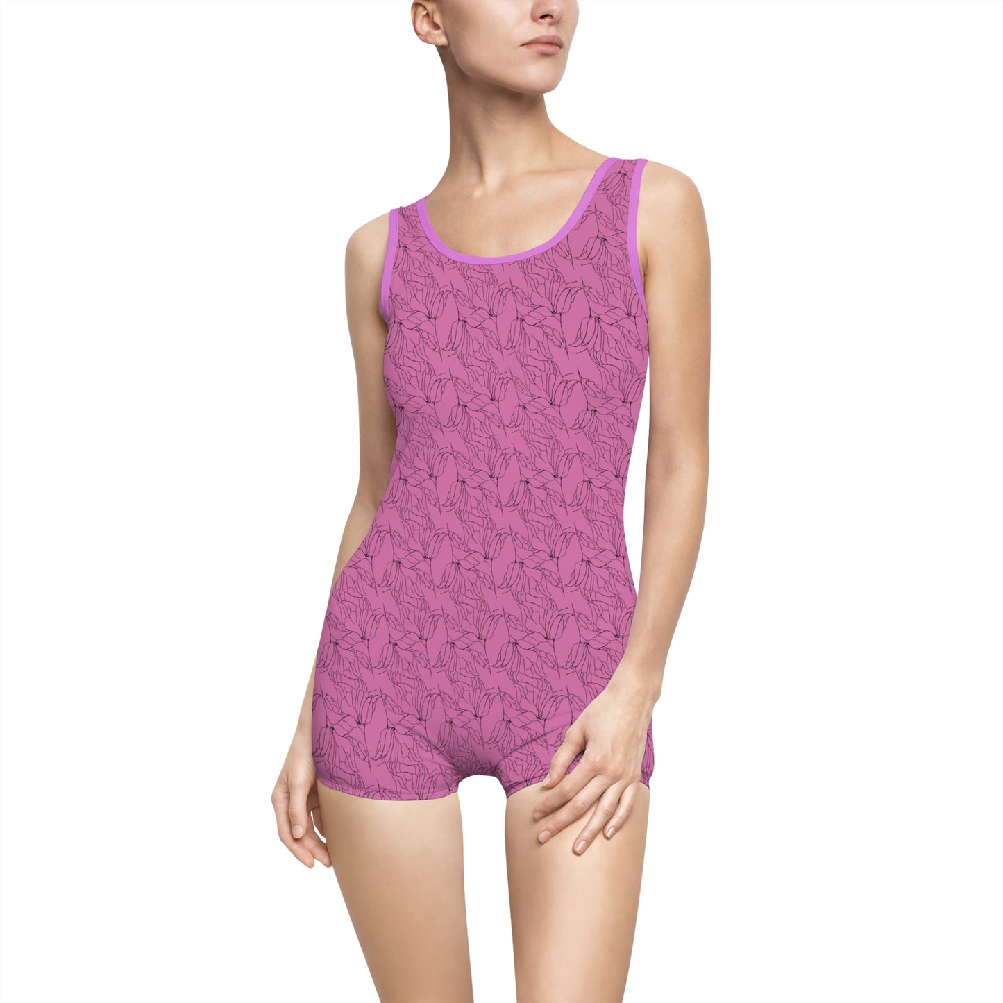 Women's Vintage Swimsuit (AOP), Model B-S-34 Pink