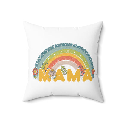 Spun Polyester Square Pillow, Model "Mom7"