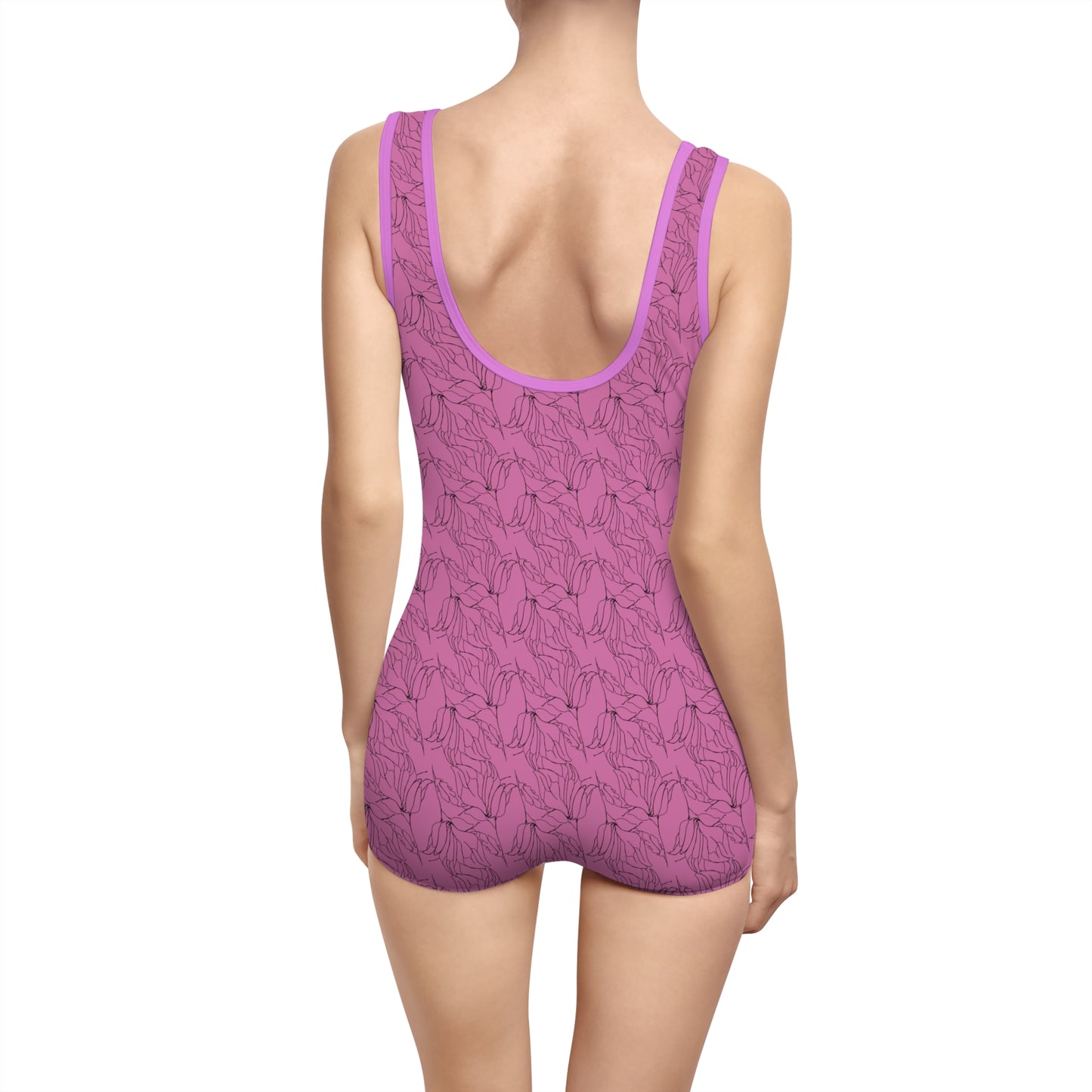 Women's Vintage Swimsuit (AOP), Model B-S-34 Pink