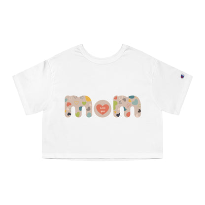 Champion Women's Heritage Cropped T-Shirt. Model "Mom6"