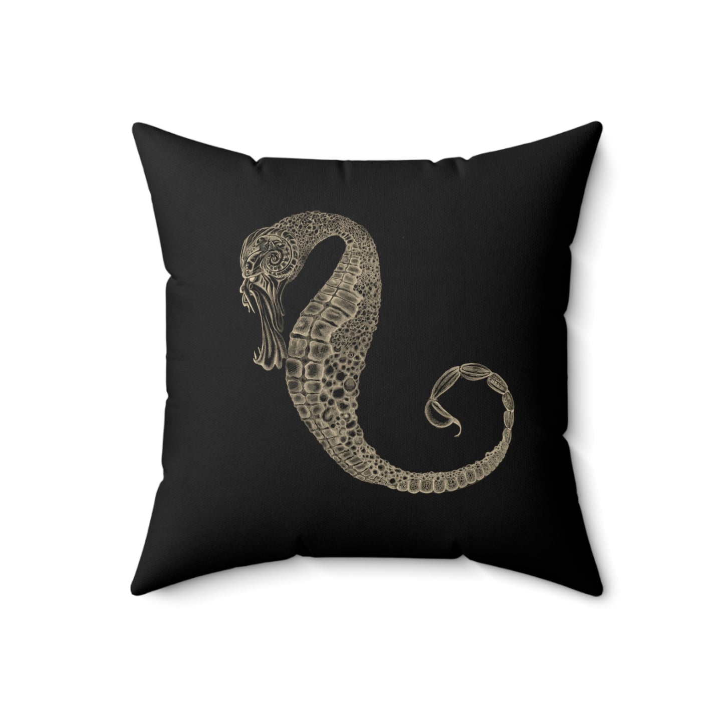 Spun Polyester Square Pillow, Model "The darkness"